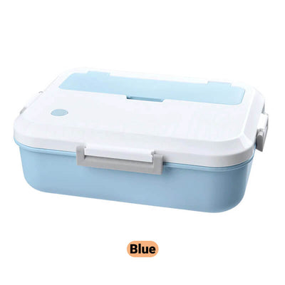 blue simple plastic lunch box for adults and kids