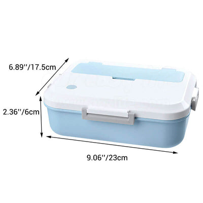 dimension of blue simple plastic lunch box for adults and kids