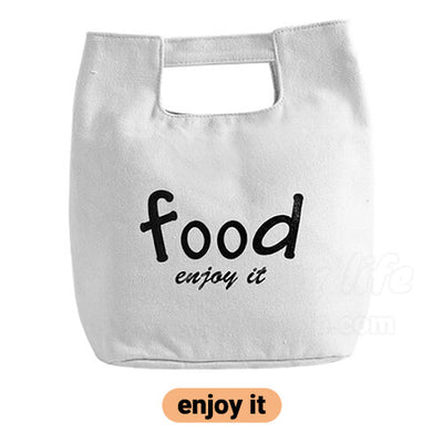 stylish canvas lunch bag for women beige