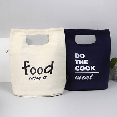 two stylish lunch bags for women to work gray and black