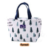 fashionable women lunch tote bag with forest pattern