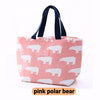 light pink women lunch tote bag
