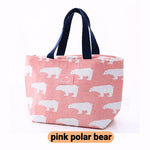light pink women lunch tote bag