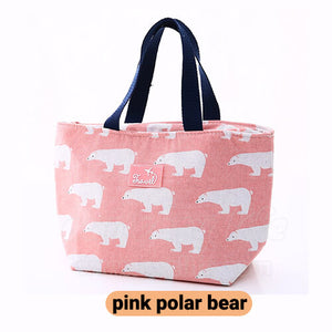 light pink women lunch tote bag