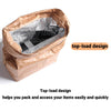 reusable insulated brown craft paper lunch bag for men women top-load design