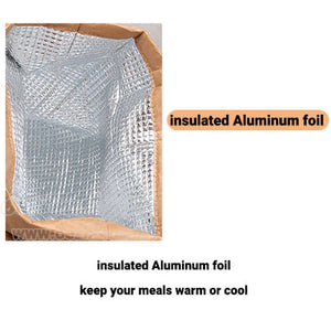 reusable insulated brown craft paper lunch bag keep lunch warm or cold