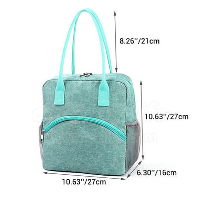 dimension of stylish insulated large women  lunch bag purse