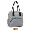 gray large stylish insulated women lunch bag purse