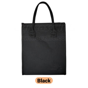 black designer foldable insulated lunch bag purse for women to work