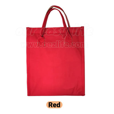 red designer insulated foldable women lunch bag purse for work