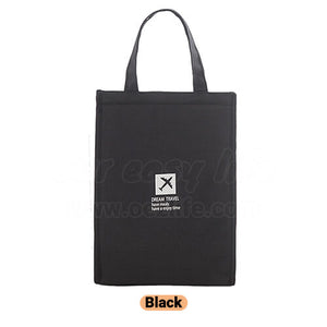 black stylish large foldable lunch tote bag for women men to work