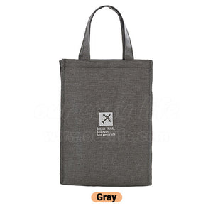 gray stylish large foldable lunch tote bag for women men to work