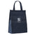 stylish large foldable navy blue lunch tote bag for women men to work display