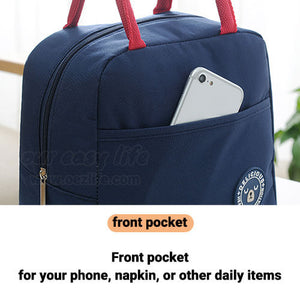 insulated lunch tote bag for women to work simple design with zipper front pocket