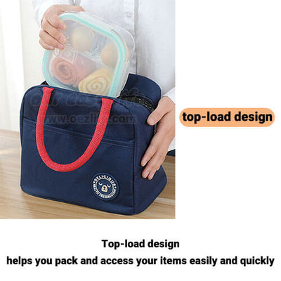 tote insulated lunch bag for women to work simple design with zipper pocket top-load design