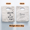 Reusable Organic Cotton Canvas Stylish Lunch Tote Bags- color-beige nice day