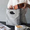 Reusable Organic Cotton Canvas Stylish Lunch Tote Bags-display with lunch boxes