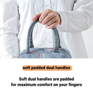 insulated cute lunch tote for women girls with soft dual handles