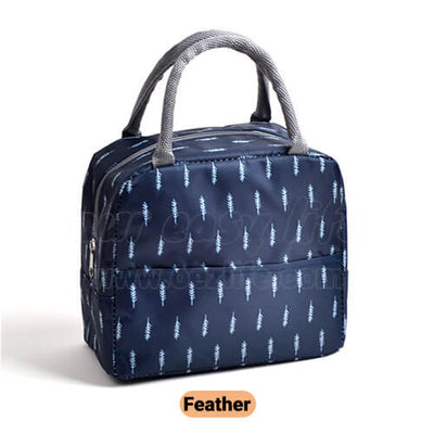 navy blue cute insulated lunch tote for women girls