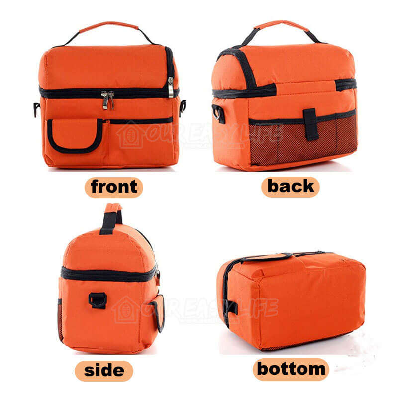 8L Large Capacity Thermal Insulated Lunch Cooler Bags for Women and Men-display four sides