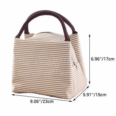 dimension of portable insulated lunch tote bag for women to work zipper