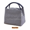navy blue portable insulated lunch tote bag for women to work zipper