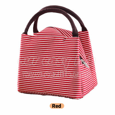 red portable insulated lunch tote bag for women to work zipper