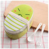 Cute Plastic Bento Lunch Boxes for Kids, Double Decker, 700ml