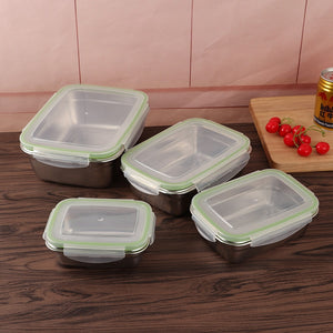 Stainless Steel Bento Lunch Boxes  for Adults and Kids, 4 Size