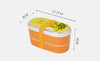 Cute Plastic Bento Lunch Boxes for Kids, Double Decker, 600ml