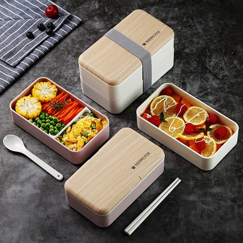 Double Decker Bento Lunch Boxes for Adults and Kids, Japanese Style