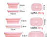 Rectangle Silicone Bento Lunch Boxes for Adults and Kids, Collapsible, Microwavable