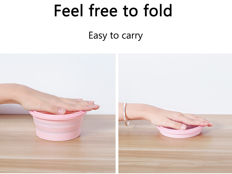 Round Silicone Bento Lunch Boxes for Adults and Kids, Collapsible, Microwavable
