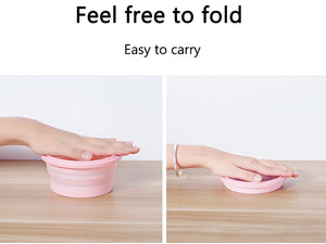 Round Silicone Bento Lunch Boxes for Adults and Kids, Collapsible, Microwavable