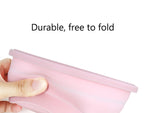 Round Silicone Bento Lunch Boxes for Adults and Kids, Collapsible, Microwavable