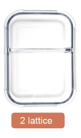 Glass Compartment Bento Lunch Boxes for Adults and Kids, Microwavable, Korean Style