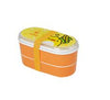 Cute Plastic Bento Lunch Boxes for Kids, Double Decker, 600ml
