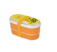 Cute Plastic Bento Lunch Boxes for Kids, Double Decker, 600ml