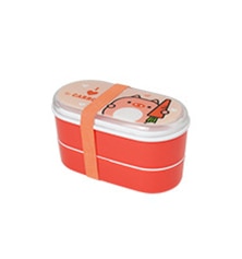 Cute Plastic Bento Lunch Boxes for Kids, Double Decker, 600ml