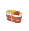 Cute Plastic Bento Lunch Boxes for Kids, Double Decker, 600ml
