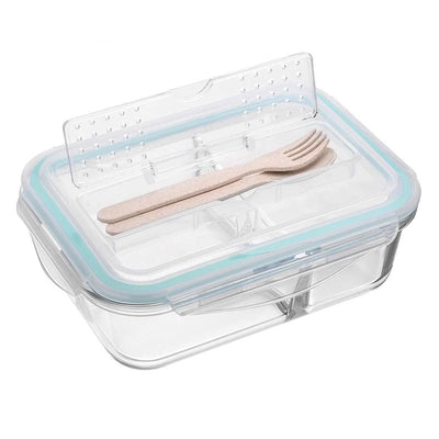 Glass Compartment Bento Lunch Boxes for Adults and Kids, Microwavable, Korean Style