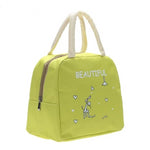Fashionable Canvas Lunch Bag Portable And Insulated Thermal For Women And Kids
