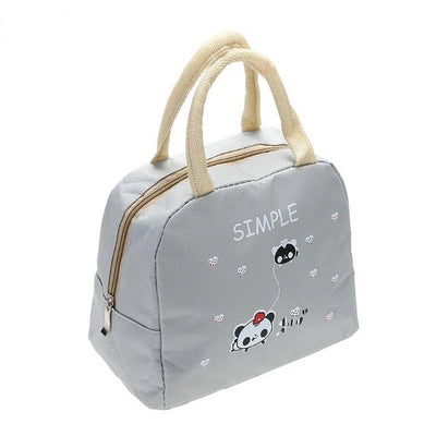 Fashionable Canvas Lunch Bag Portable And Insulated Thermal For Women And Kids