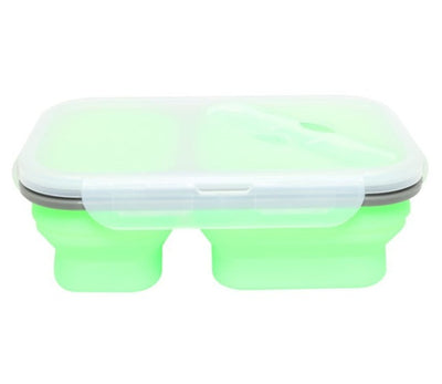 2 Compartments Silicone Bento Lunch Boxes for Adults and Kids