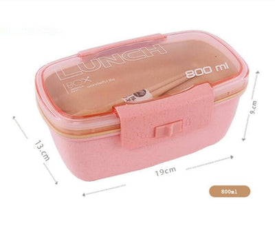 Double Decker Bento Lunch Boxes for Adults and kids, Wheat Straw, 800ml