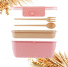 Double Decker Bento Lunch Boxes for Adults and kids, Wheat Straw, 800ml