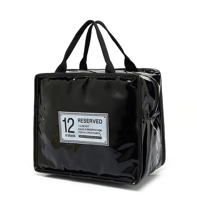 Cute Insulated Leather Lunch Tote Bag For Women, Girls