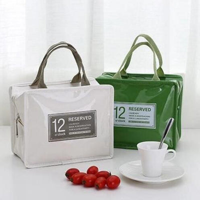 Cute Insulated Leather Lunch Tote Bag For Women, Girls