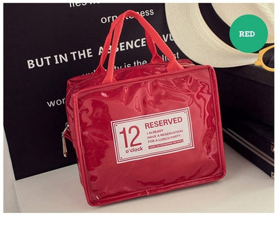 Cute Insulated Leather Lunch Tote Bag For Women, Girls