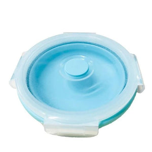 Round Silicone Bento Lunch Boxes for Adults and Kids, Collapsible, Microwavable